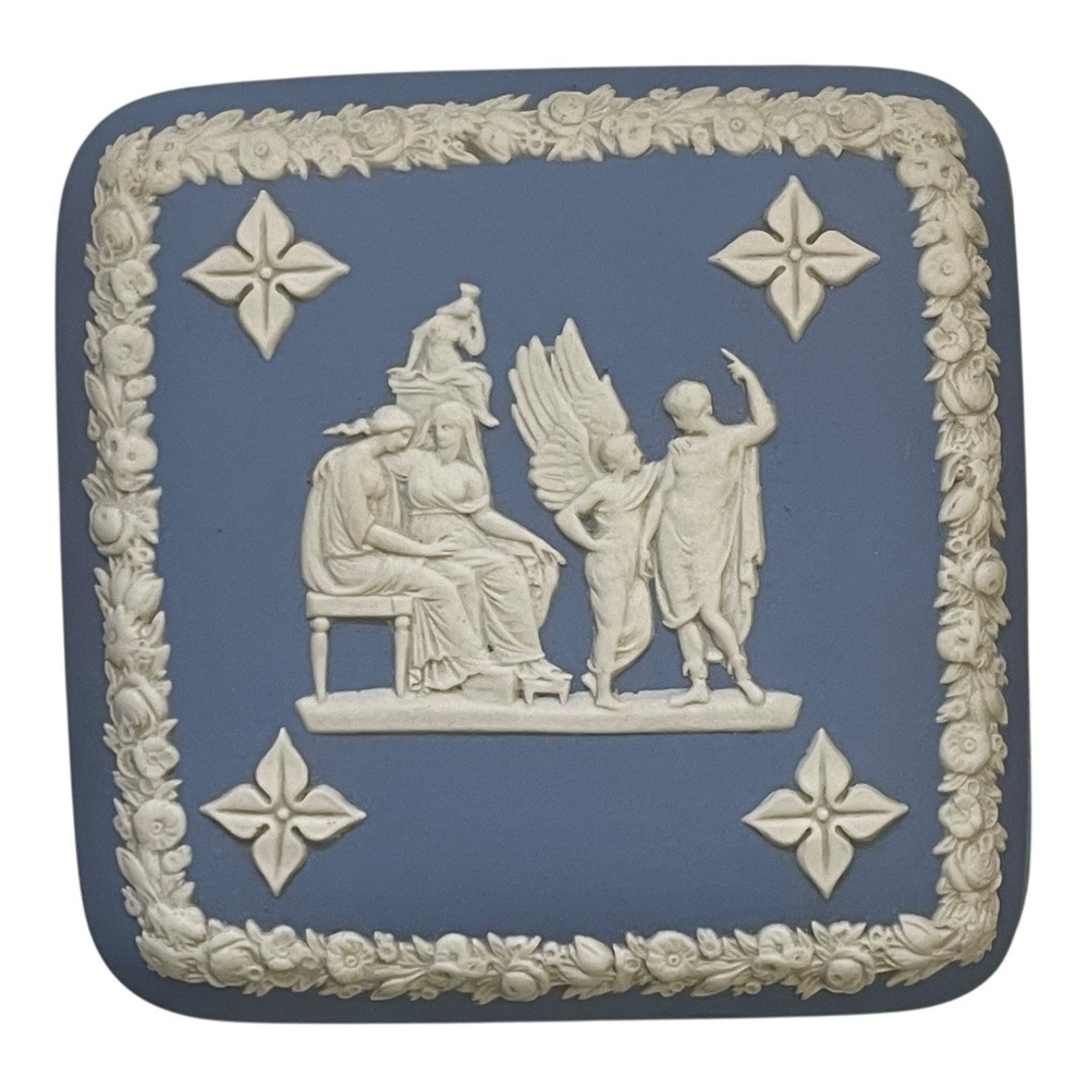 Vintage Wedgwood Jasperware BlueTrinket Box - Neoclassical Design